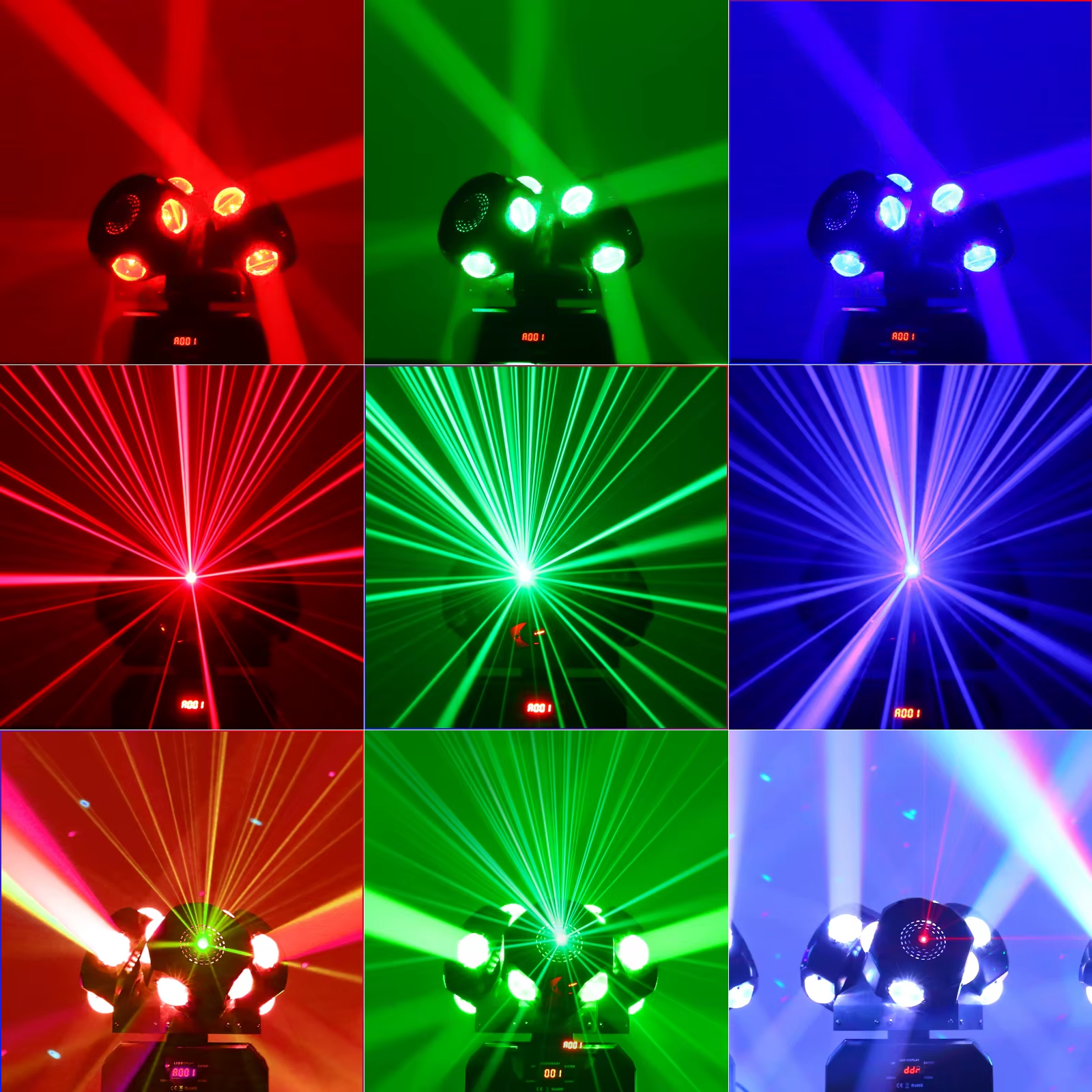 180W 3-Head Rotating Moving Head Light 18X10W 3 Arms RGBW Rolling Stroboscopic Stage Light for KTV Dance Bar DJ Disco - Image 2