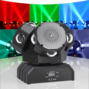 180W 3-Head Rotating Moving Head Light 18X10W 3 Arms RGBW Rolling Stroboscopic Stage Light for KTV Dance Bar DJ Disco