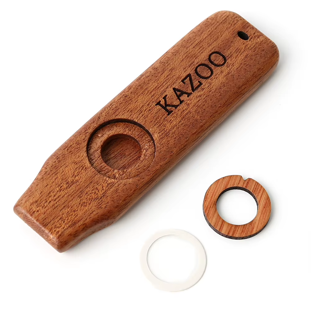 Wooden Kazoo Instruments Guitar Ukulele Accompaniment for Kids Beginner Gift Kazoo Wooden Flute Patry Musical Instrument - Image 3