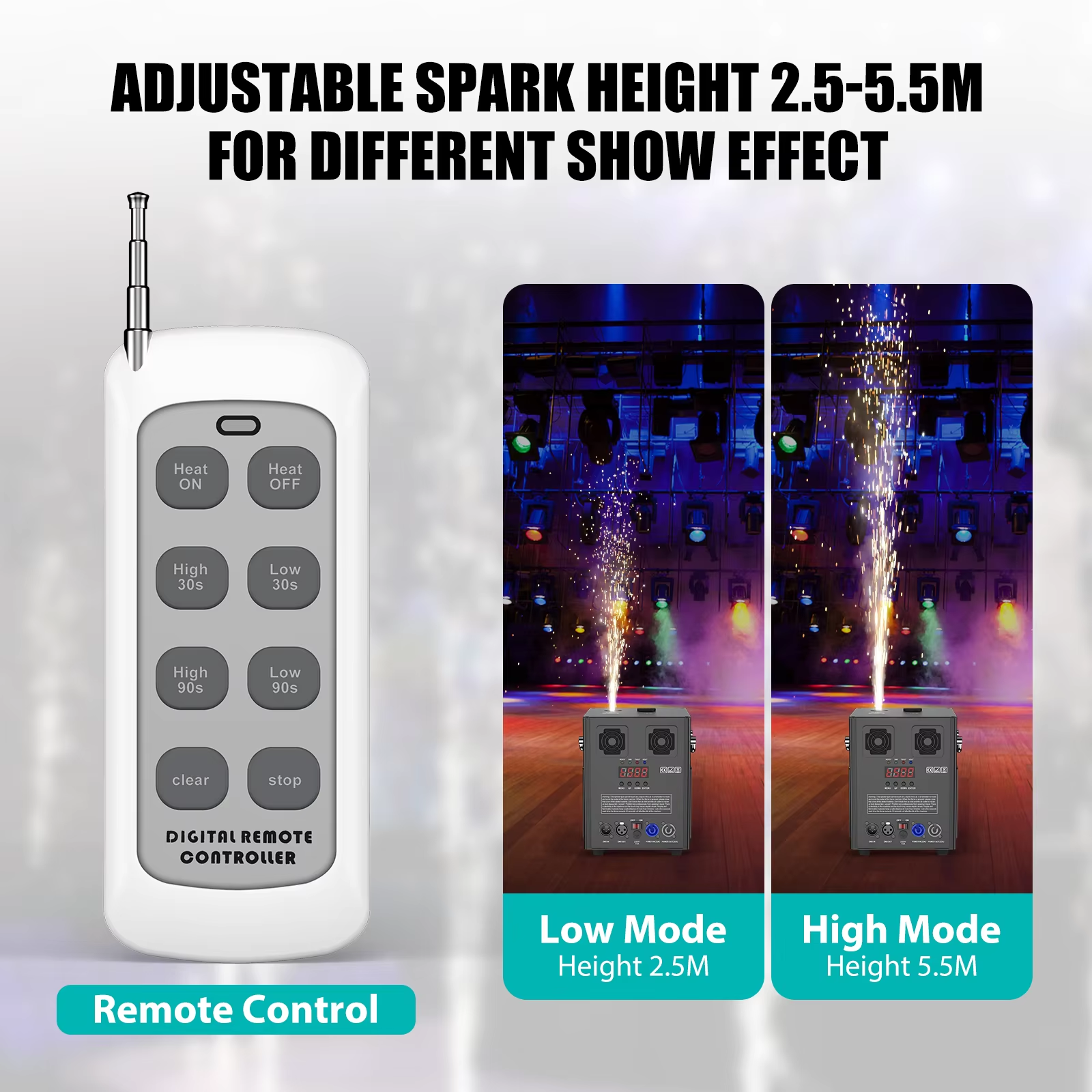 GWONG 700W Pyrotechnics Machines Cold Spark Fireworks Machine D-Mx512 with Remote Control for Bar Party DJ Christmas Wedding - Image 3