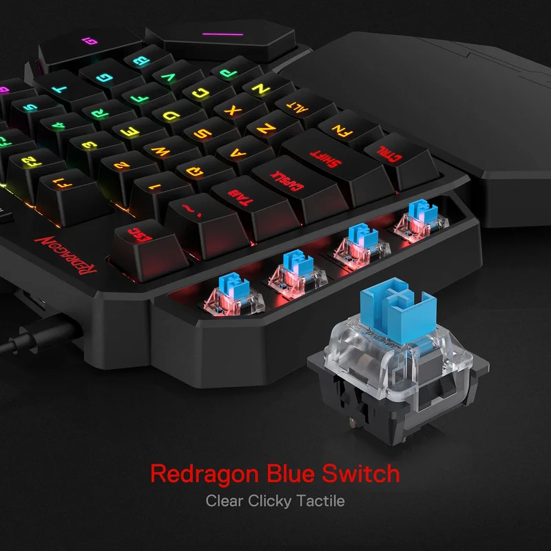 K585 DITI One-Handed RGB Mechanical Gaming Keyboard,Wrist Rest 42 Keys Type-C Professional Gaming Keypad Hot-Swappable - Image 2