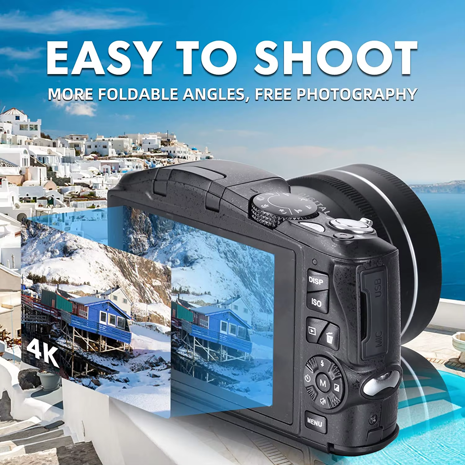 Digital Camera for Photography and Video 4K 48MP Vlogging Camera for Youtube 16X Digital Zoom 52Mm Wide Angle & Macro Lens - Image 5