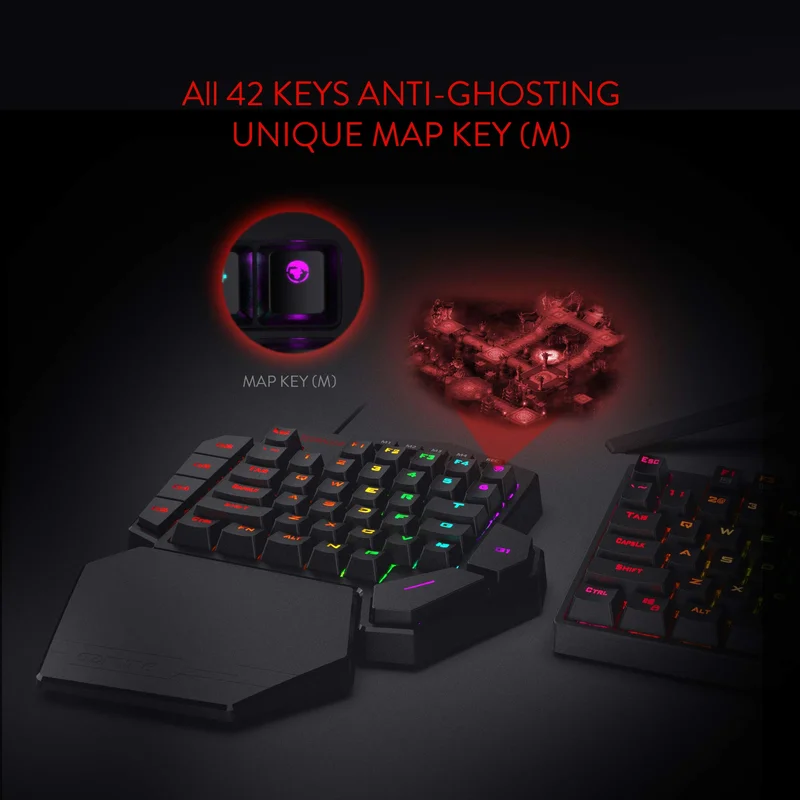 K585 DITI One-Handed RGB Mechanical Gaming Keyboard,Wrist Rest 42 Keys Type-C Professional Gaming Keypad Hot-Swappable - Image 6
