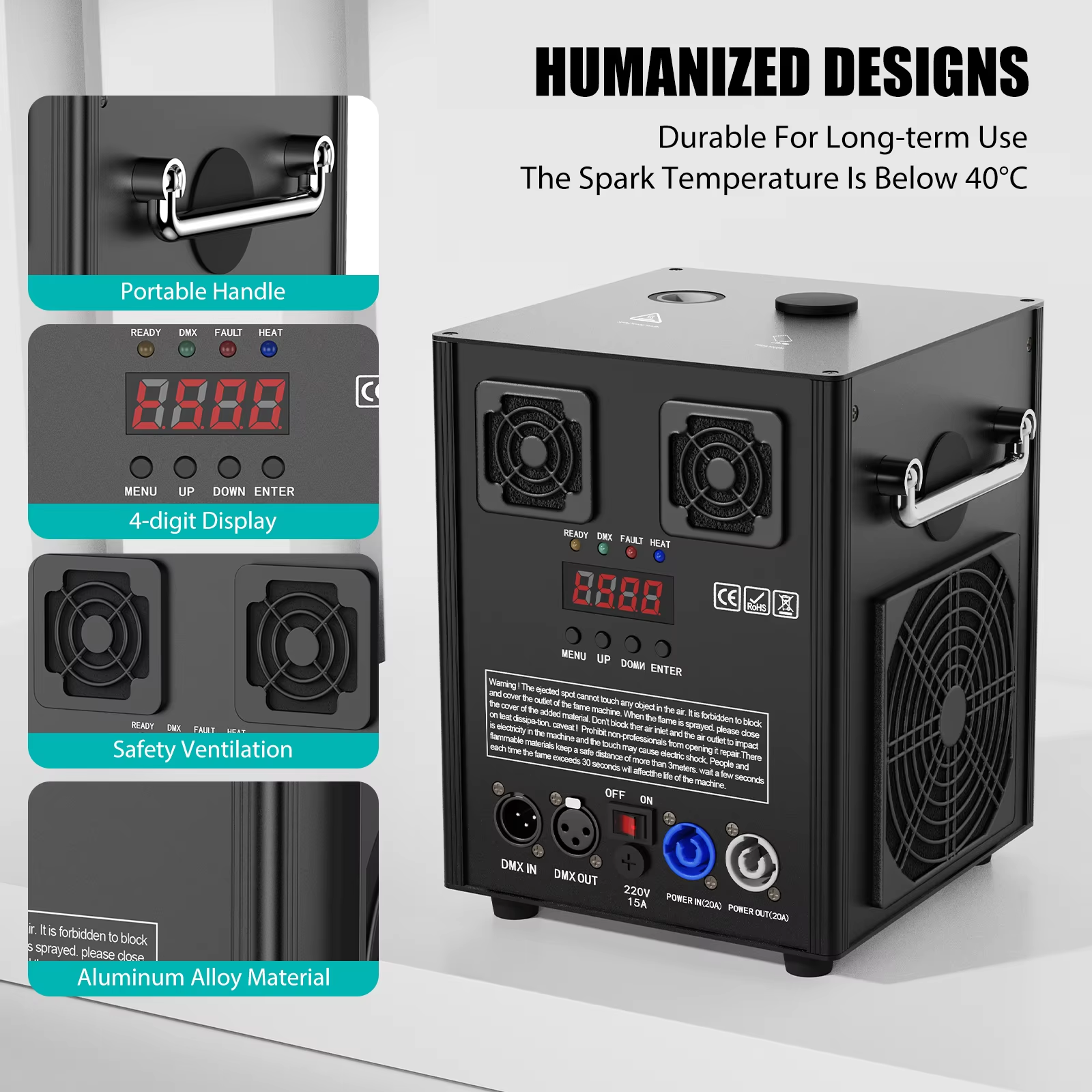 GWONG 700W Pyrotechnics Machines Cold Spark Fireworks Machine D-Mx512 with Remote Control for Bar Party DJ Christmas Wedding - Image 6