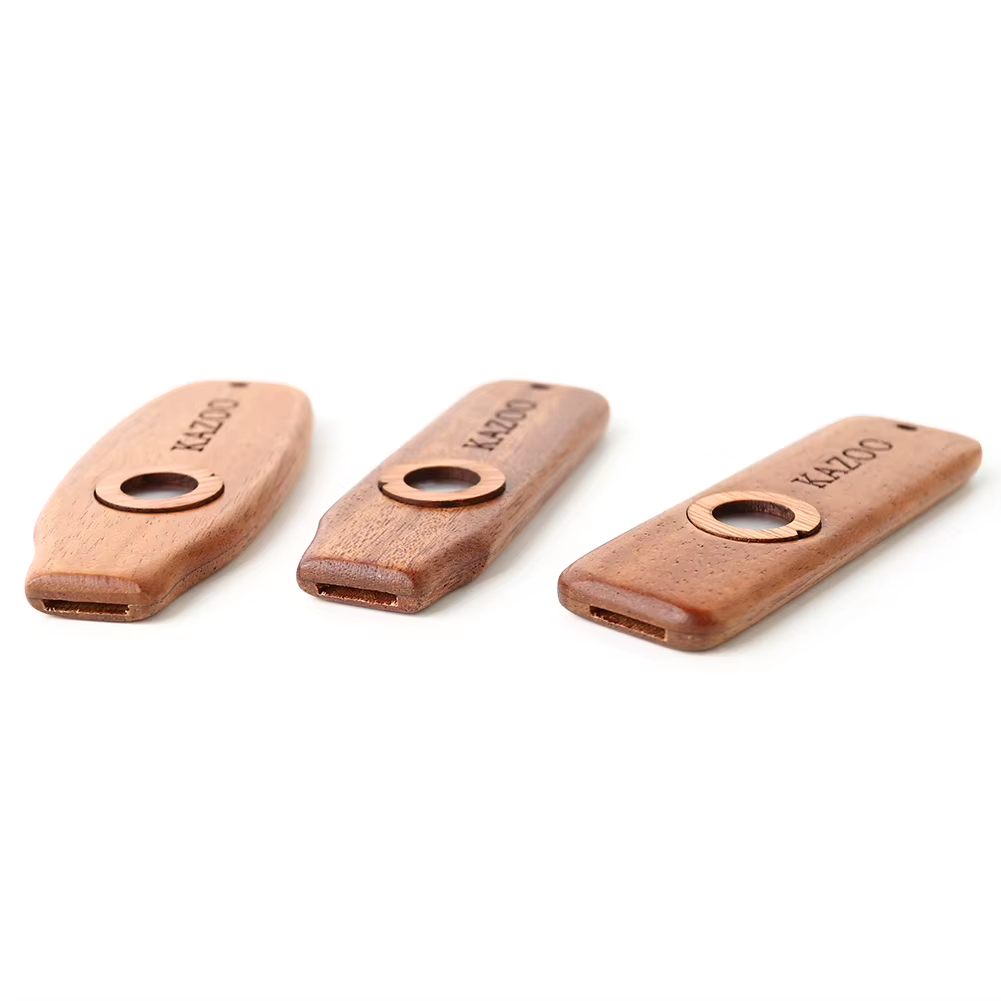 Wooden Kazoo Instruments Guitar Ukulele Accompaniment for Kids Beginner Gift Kazoo Wooden Flute Patry Musical Instrument - Image 2