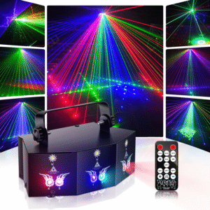 9 Eyes Projector RGB Laser Party Light Remote Control Stage Effect Lighting 7CH DMX512 Nightclub Lights for DJ Disco Show